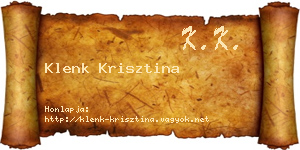 Klenk Krisztina névjegykártya