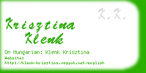 krisztina klenk business card